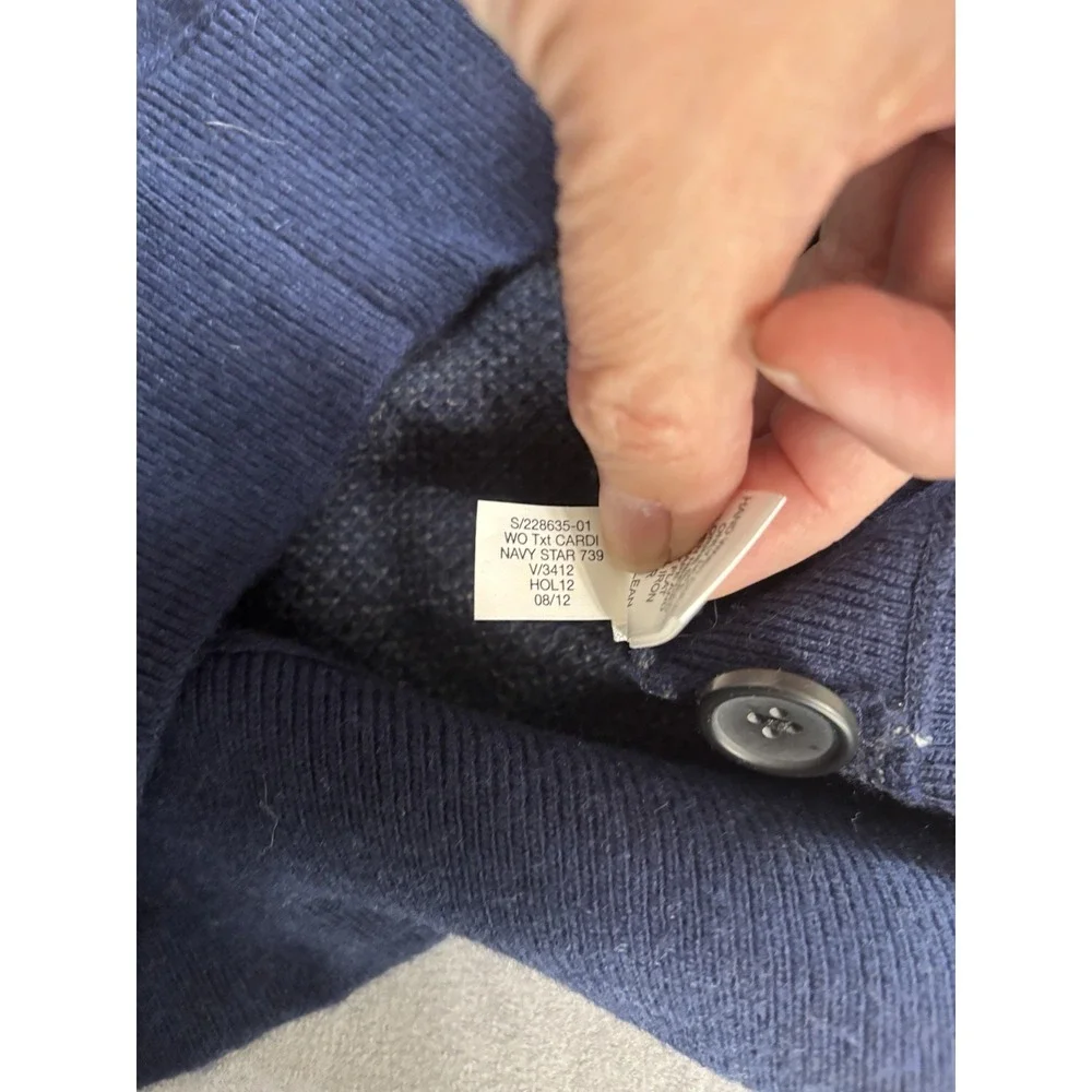 Banana Republic Mens 2012 Cardigan Sz‎ L Button Front Birdseye V Neck Wool Blend